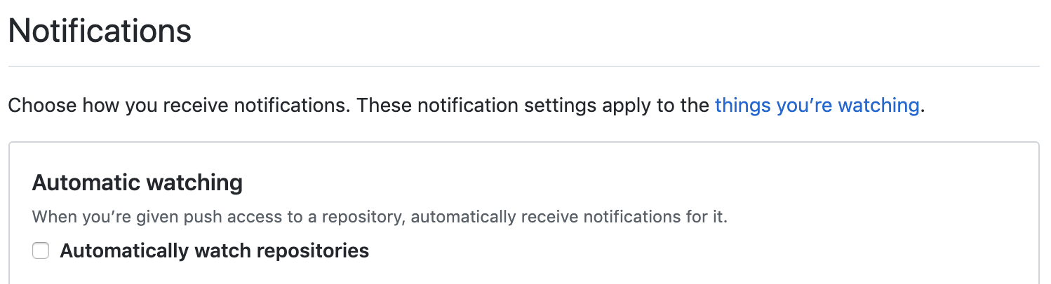 GitHub notification preferences