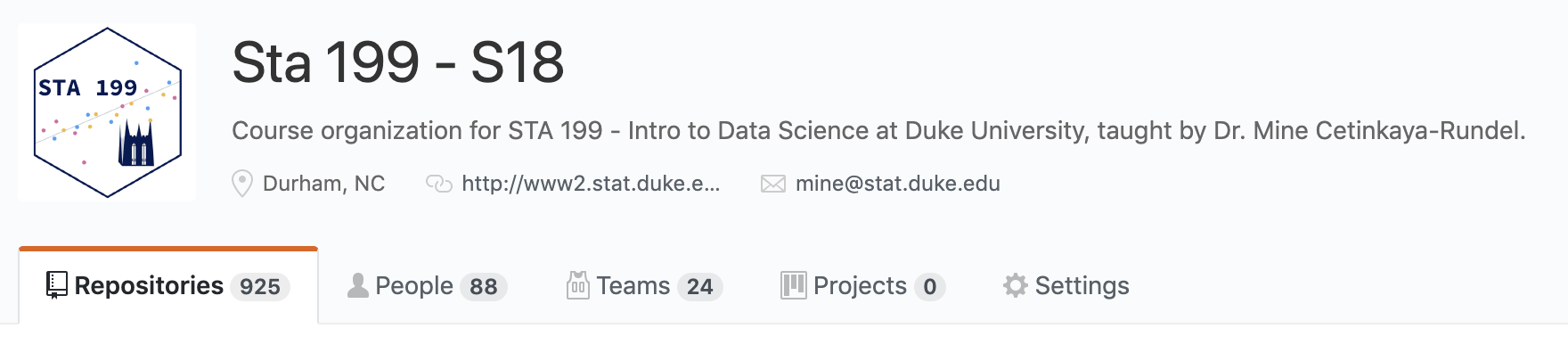 Sta 199 - Spring 2018 GitHub org for course